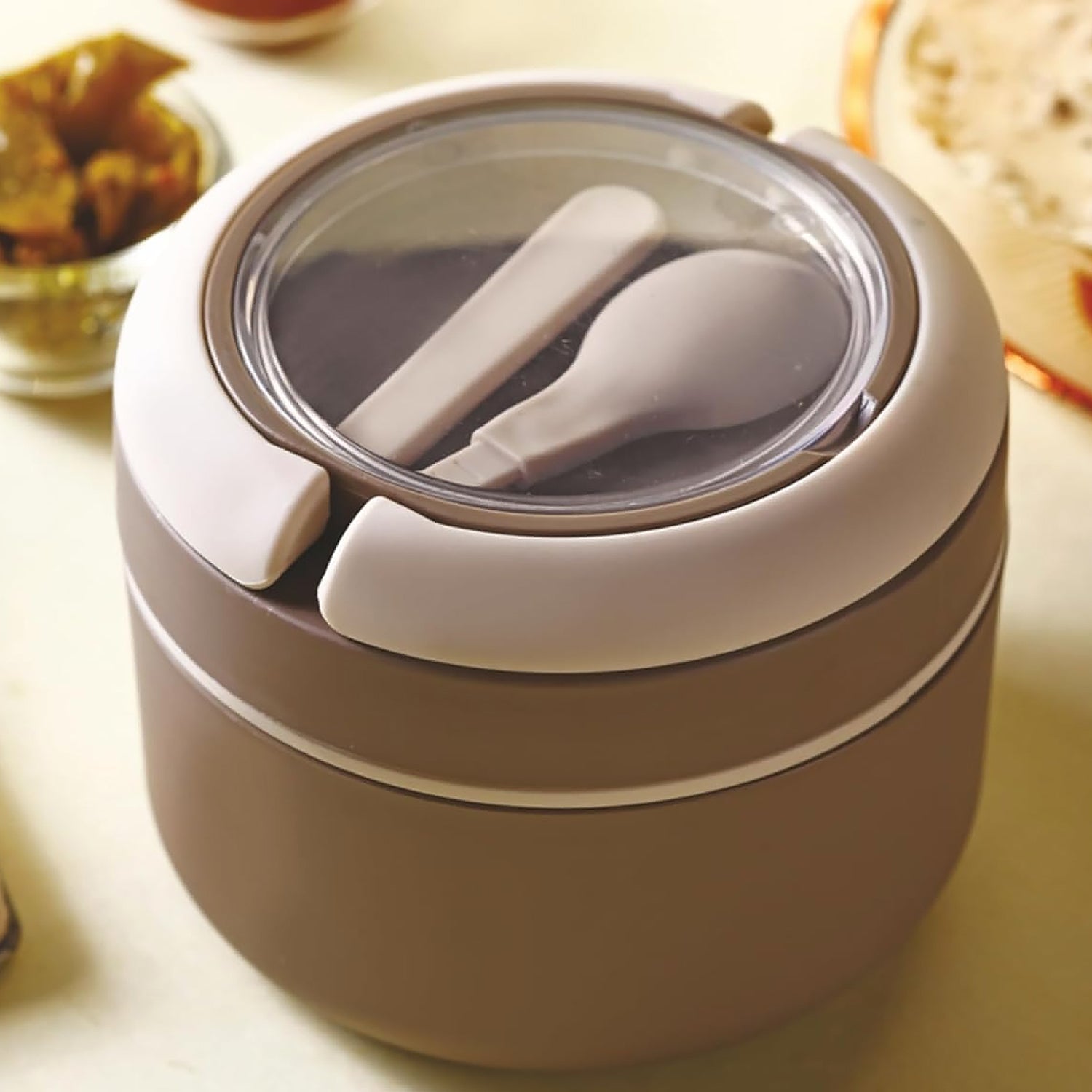 Ganesh Cresta Food Insulated Airtight Leak-Proof Lunch Box With Spoon for Office, School, Picnic (1Pc) Ganesh Cresta Food Insulated Airtight Leak-Proof Lunch Box With Spoon for Office, School, Picnic (1Pc)